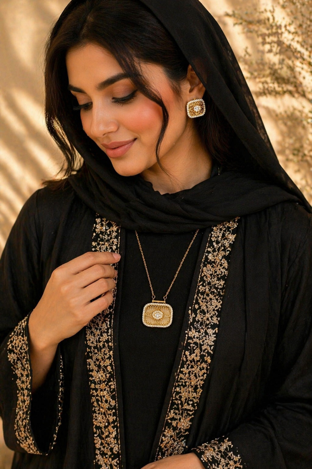 طقم النظار الذهبي الفاخر