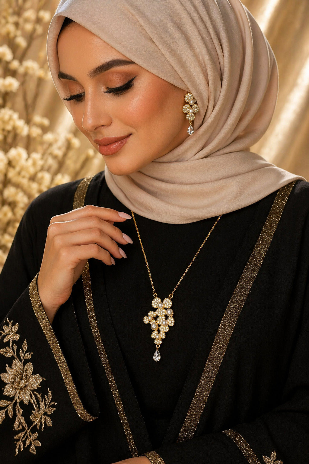 Pearl Crystal Cluster Set