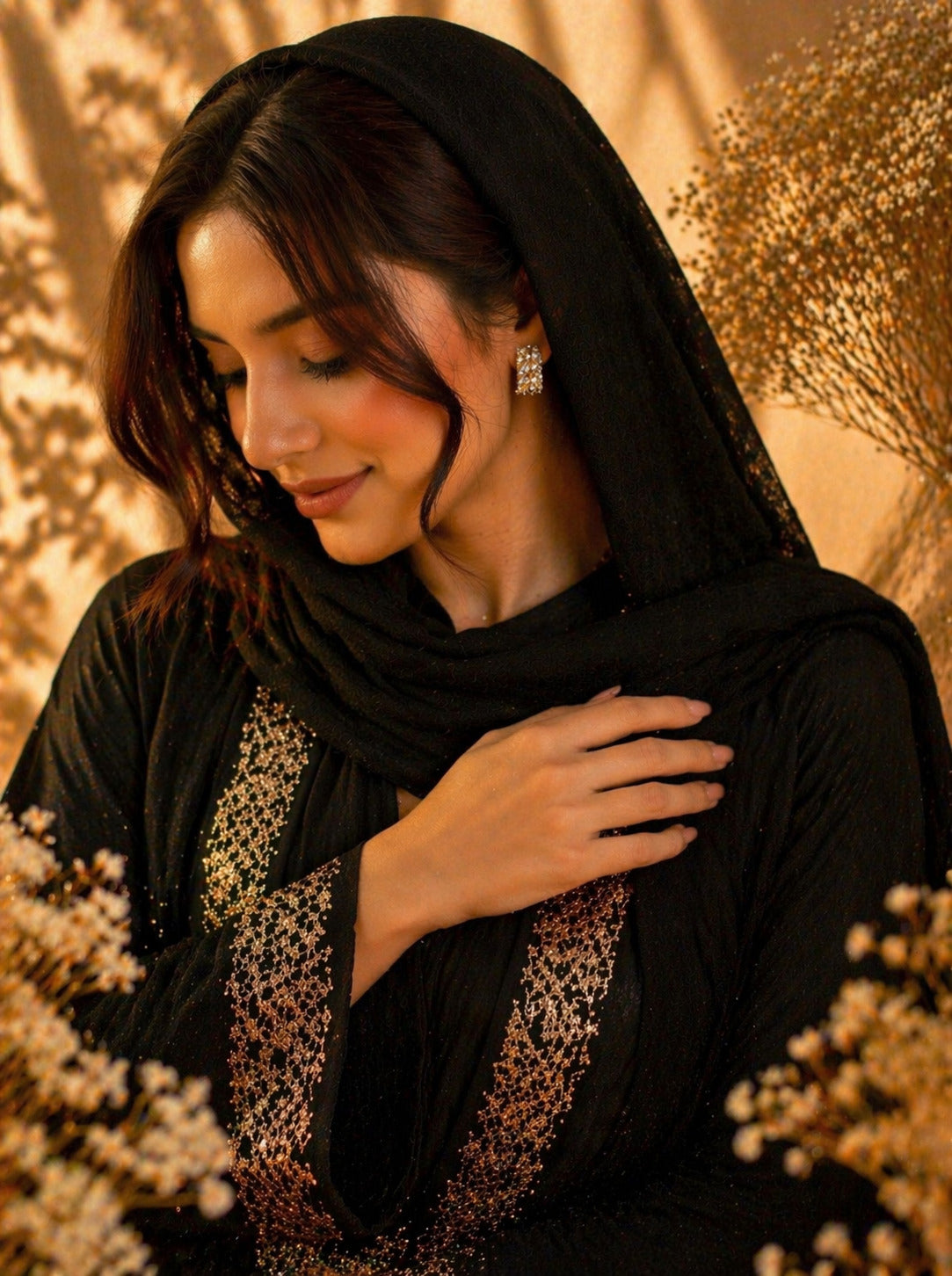 Golden Cascade Drop Earrings