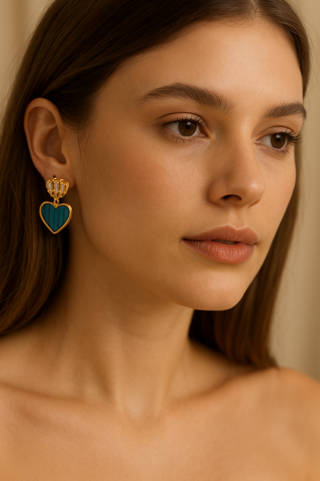 Aqua teal Heart Luxe