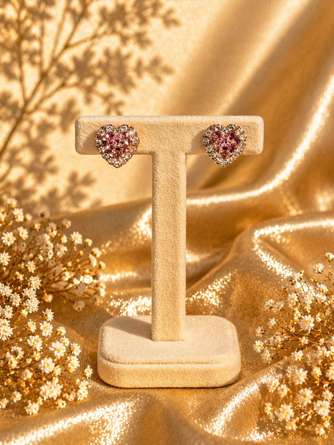 Pink Heart Stud Earrings