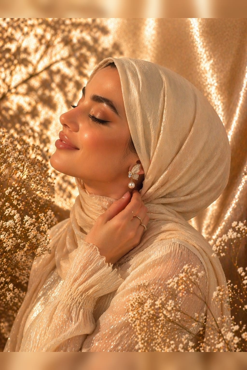 أقراط اللؤلؤ المتدلية على شكل فراشة