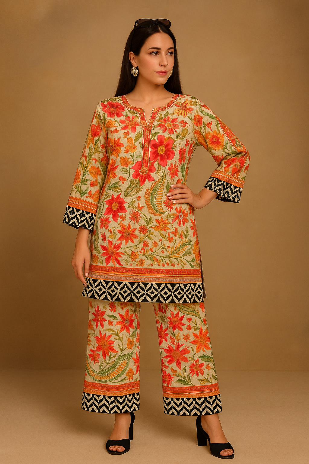 Floral Orange Co-ord Set