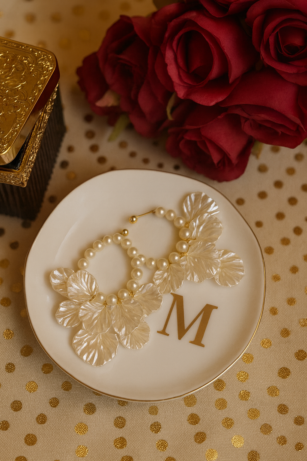 Pearl Petal Earrings