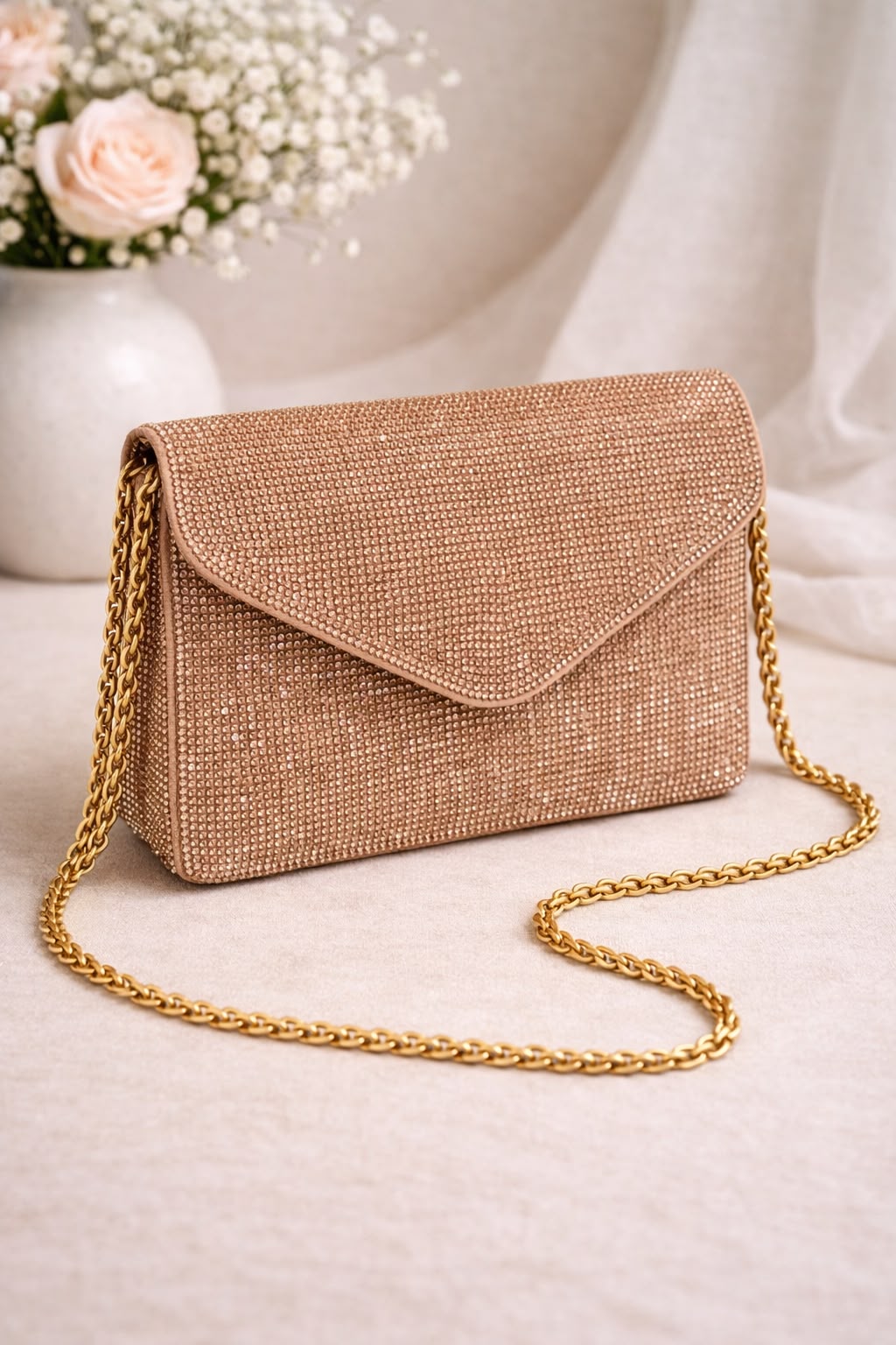 Rose Crystal Sling Bag