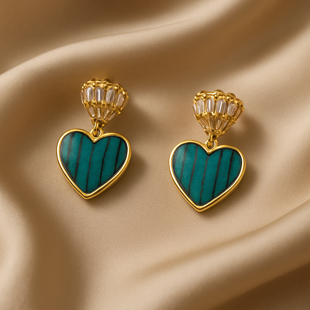 Aqua teal Heart Luxe