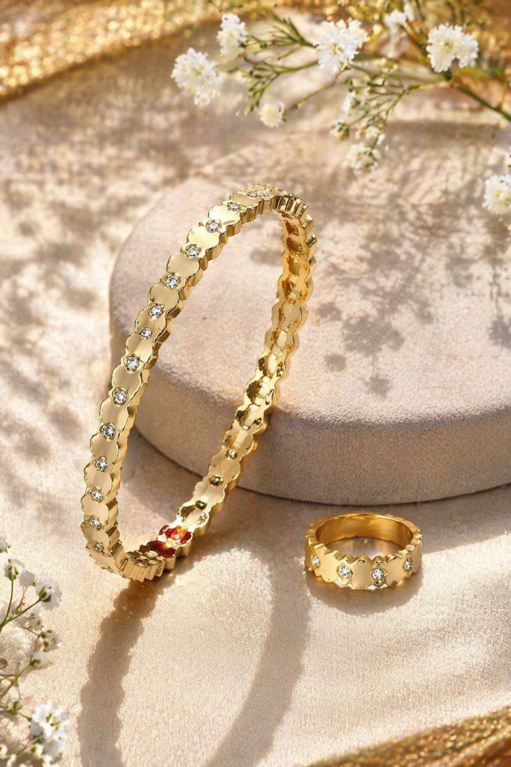 Golden Petal Glow Bracelet