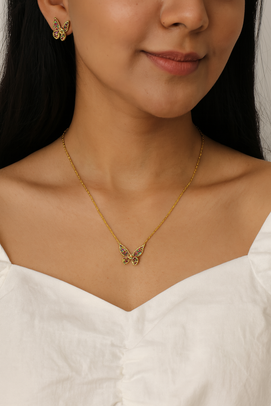 Aurora Butterfly Neckpiece Set