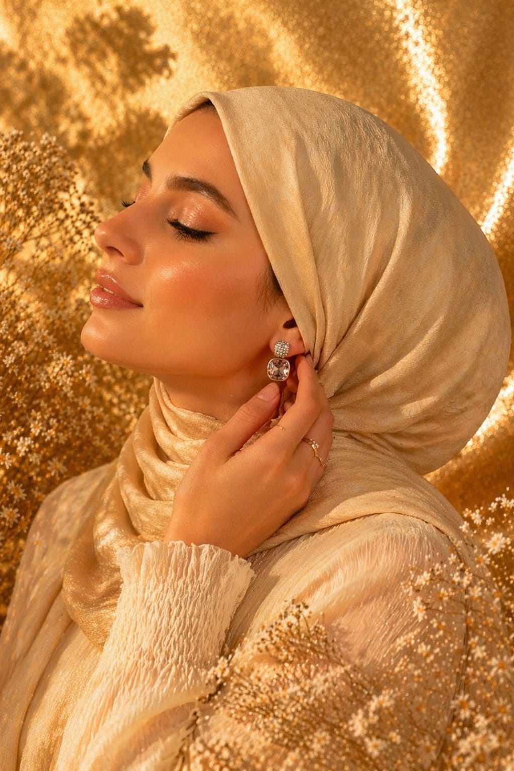 أقراط كريستال متدلية بلون أحمر خدود